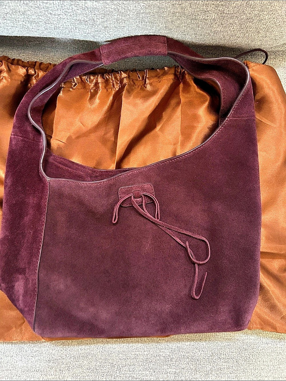 Lucky Brand Suede-Look Hobo Shoulder Bag Gardenia